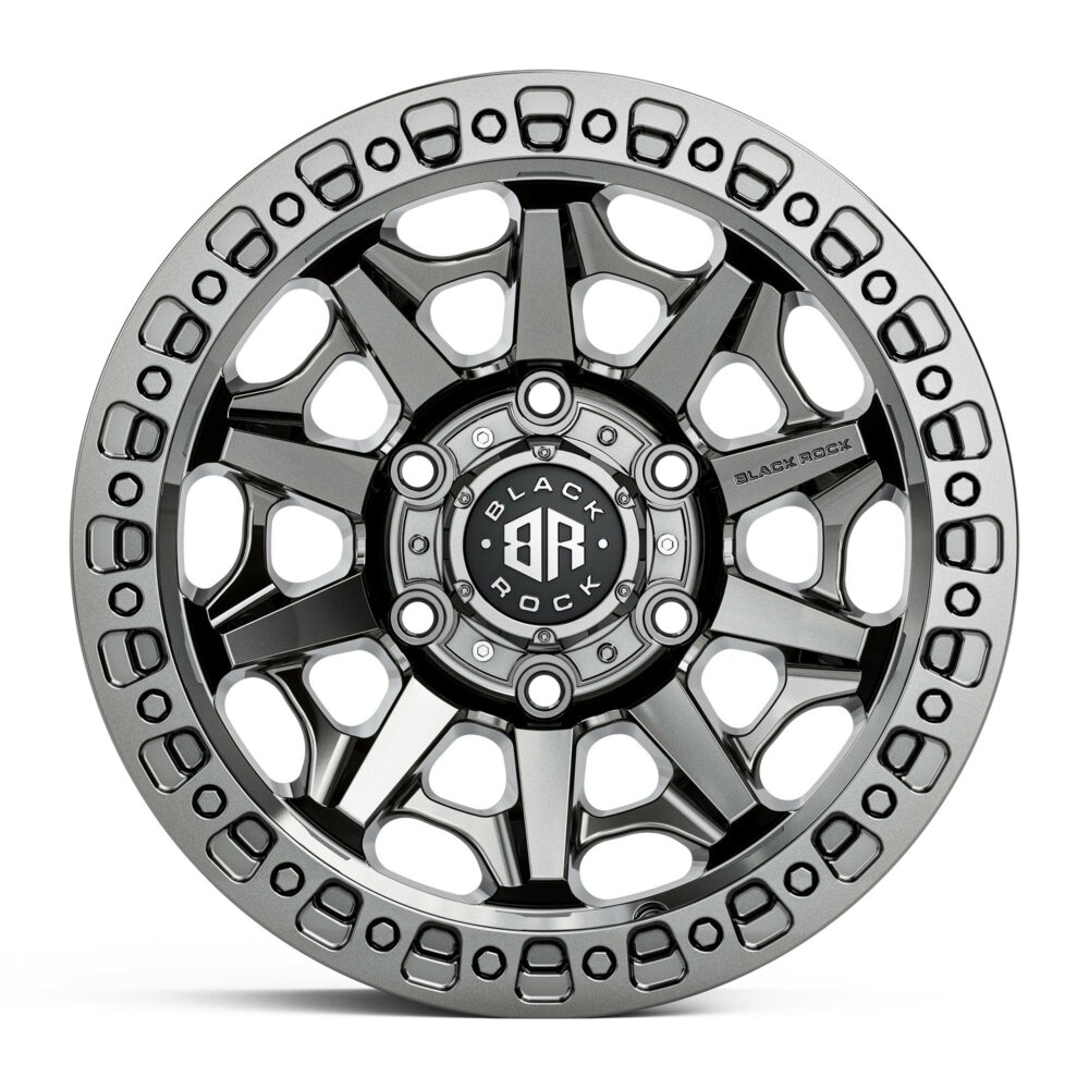4x4 Wheels for Truck and 4WD Black Rock Cage Black Chrome Rims
