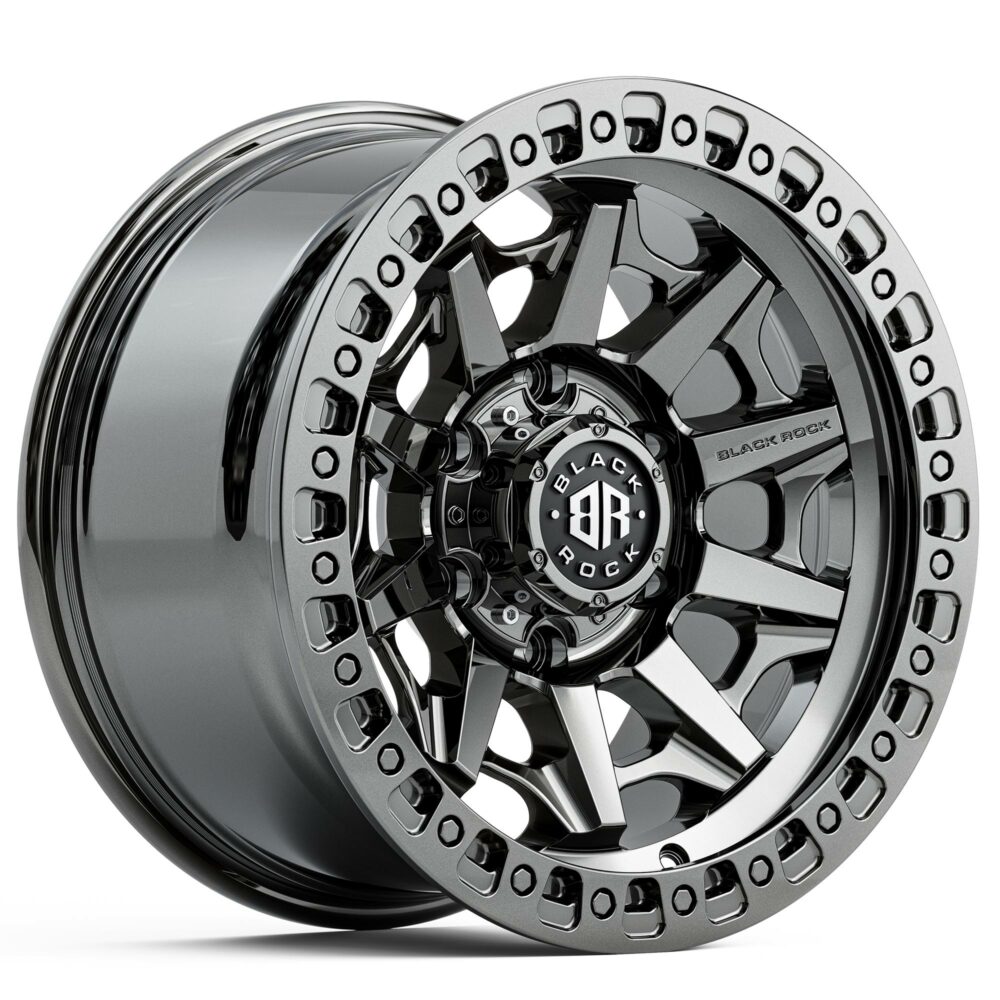4x4 Wheels for Truck and 4WD Black Rock Cage Black Chrome Rims