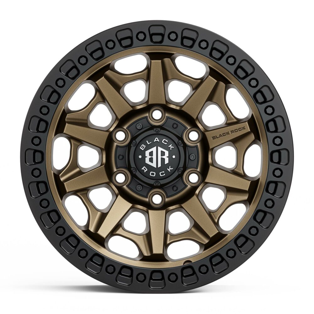 4x4 Wheels for Truck and 4WD Black Rock Cage Dark Bronze Black Ring Rims