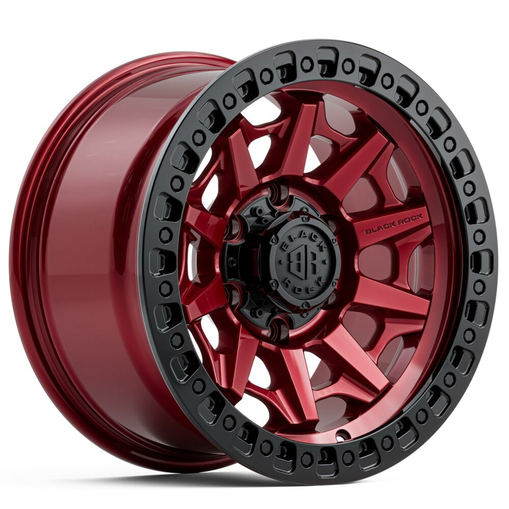 4x4 Wheels for Truck and 4WD Black Rock Cage Illision Red Black Ring Rims