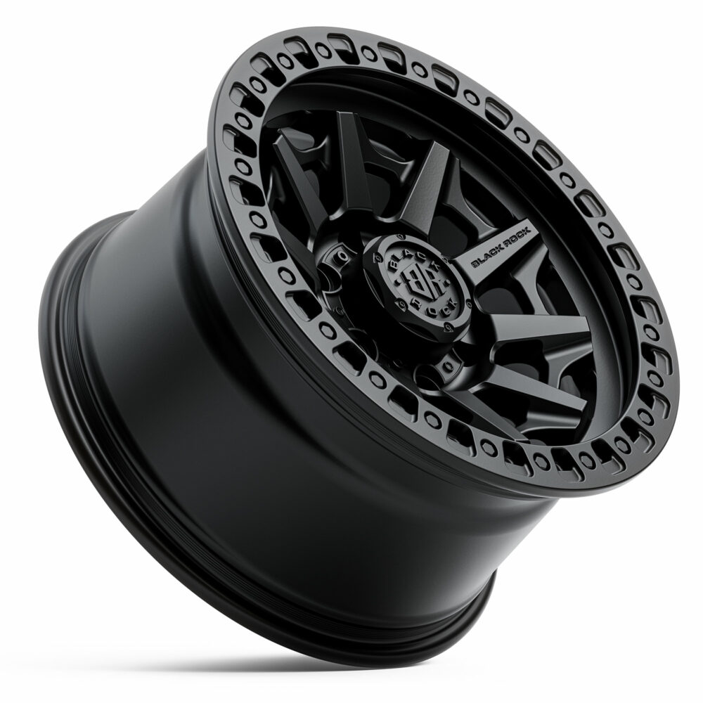 4x4 Wheels for Truck and 4WD Black Rock Cage Satin Black Rims