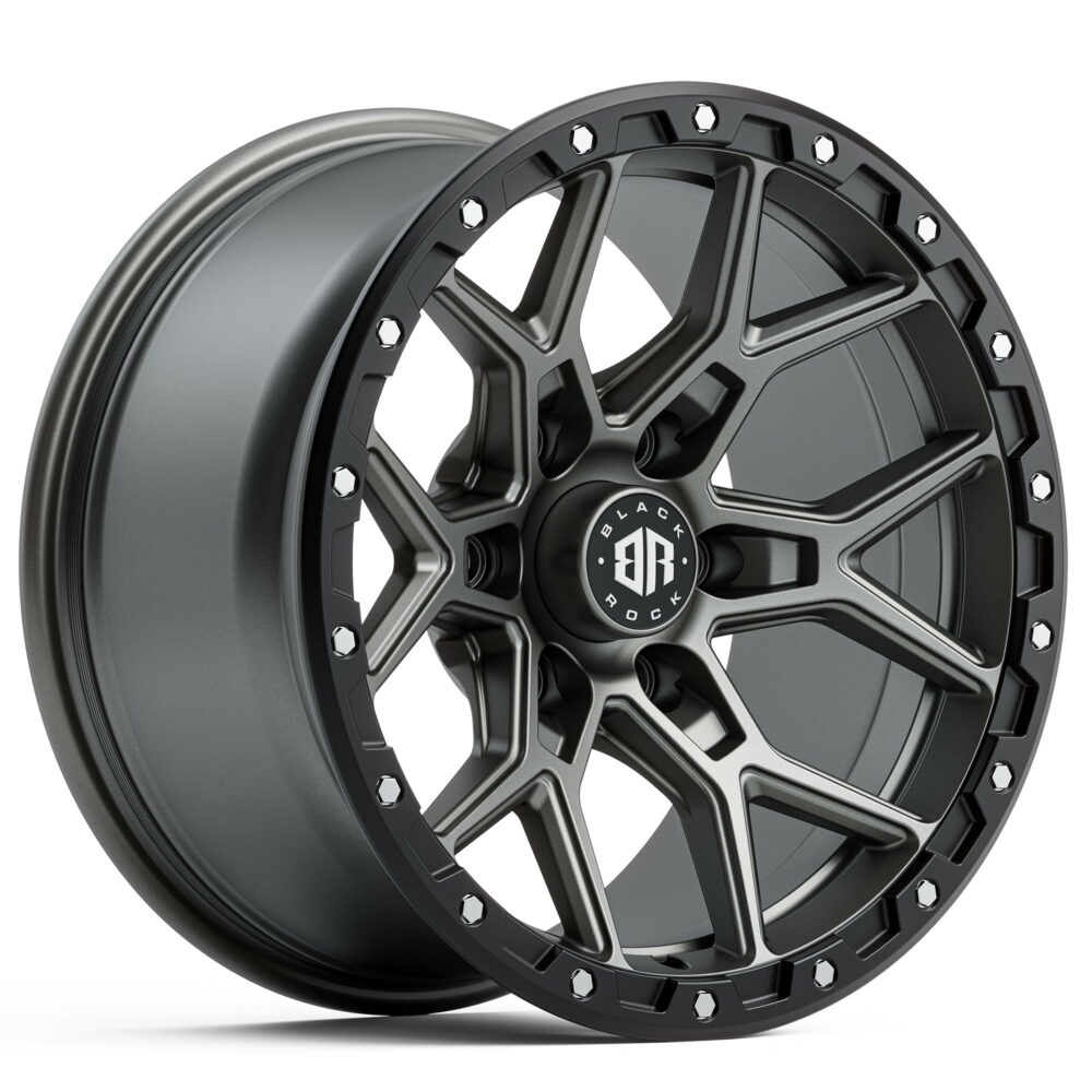 4x4 wheels Black Rock Viper Gunmetal Grey Black Ring Rims for 4x4 By Black Rock Offroad