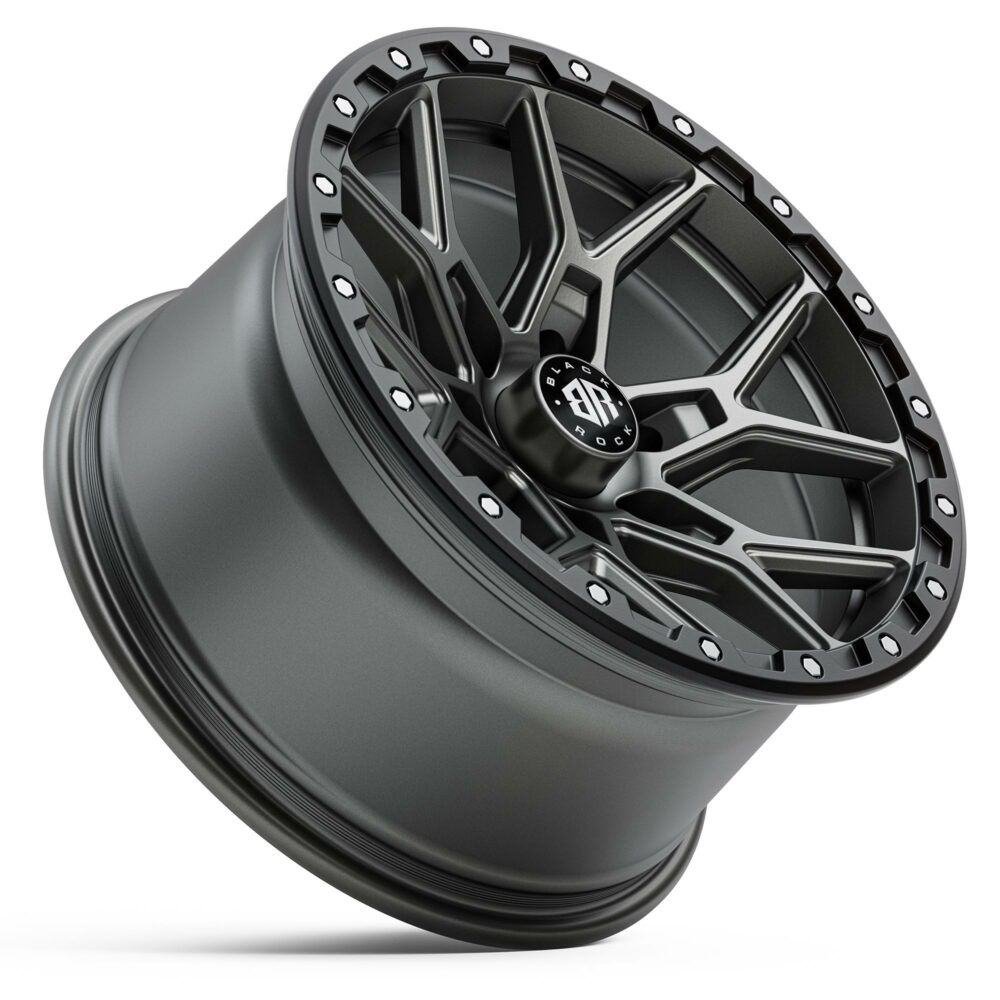 4x4 wheels Black Rock Viper Gunmetal Grey Black Ring Rims for 4x4 By Black Rock Offroad