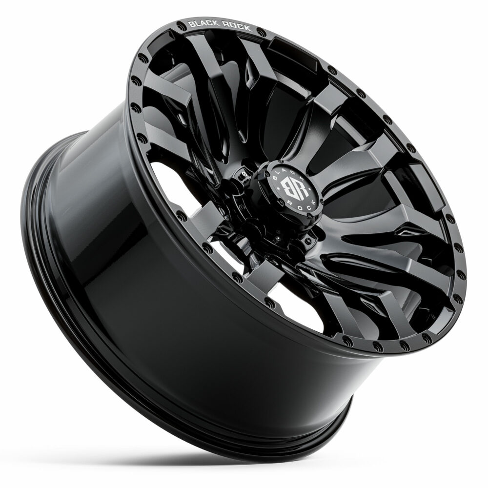 4x4 wheels Black Rock Vulcan Gloss Black Rims for 4x4 By Black Rock Offroad