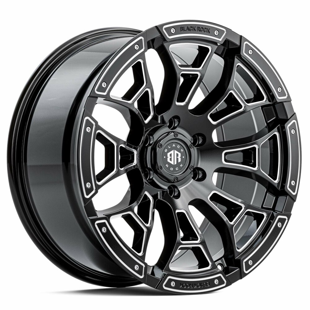 4x4 wheels Black Rock Widow Gloss Black Milled Rims for 4x4 By Black Rock Offroad