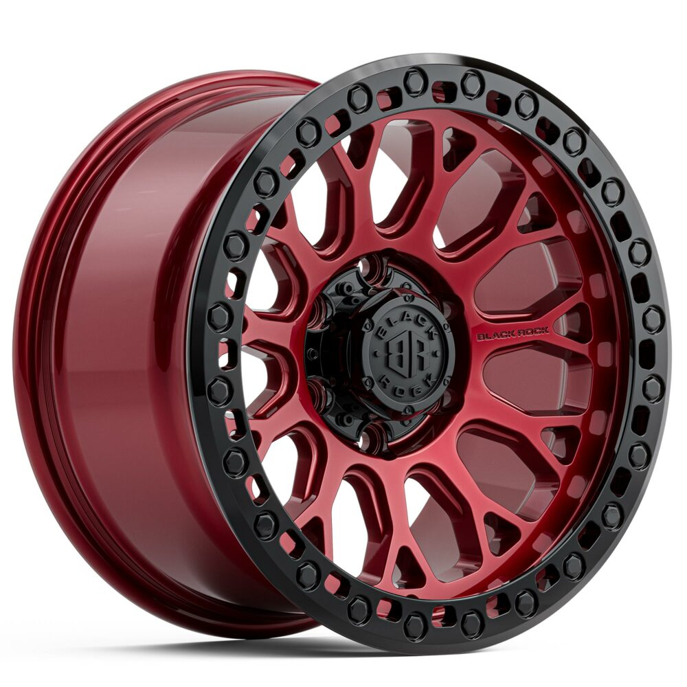 4x4 Wheels for Truck and 4WD Black Rock Spider Illision Red Black Ring Rims