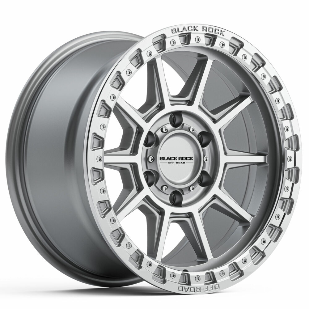 4x4 Wheels for Truck and 4WD Black Rock Cobra Silver Machined Rims