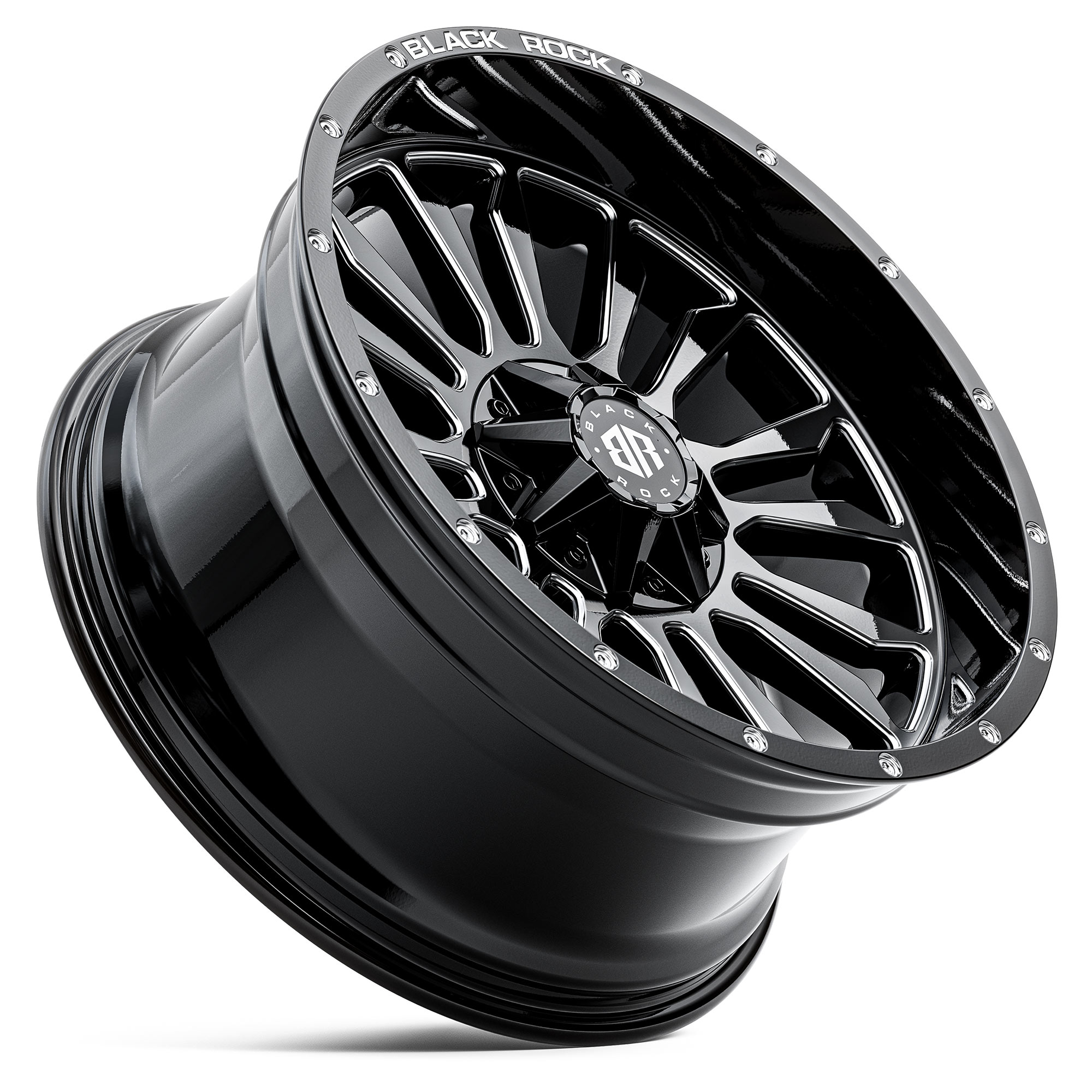 Black Rock Victory Gloss Black Milled 4x4 Wheels By Black Rock OffRoad