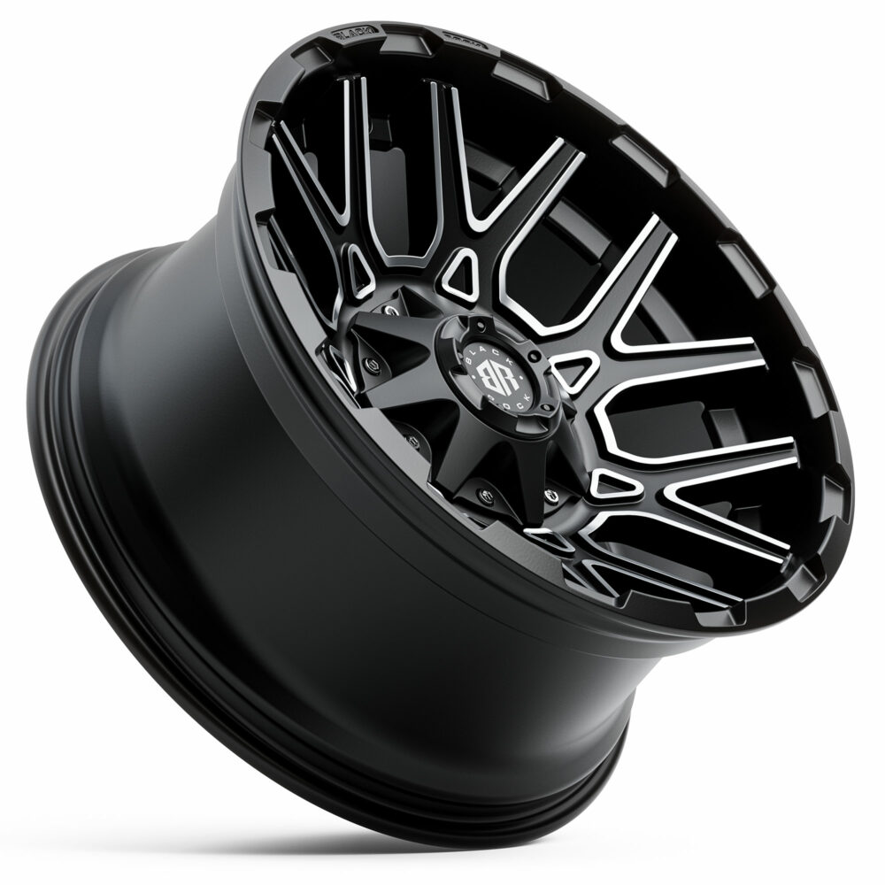 4x4 wheels Black Rock Atomic Satin Black Machined Spokes Rims for 4x4 By Black Rock Offroad