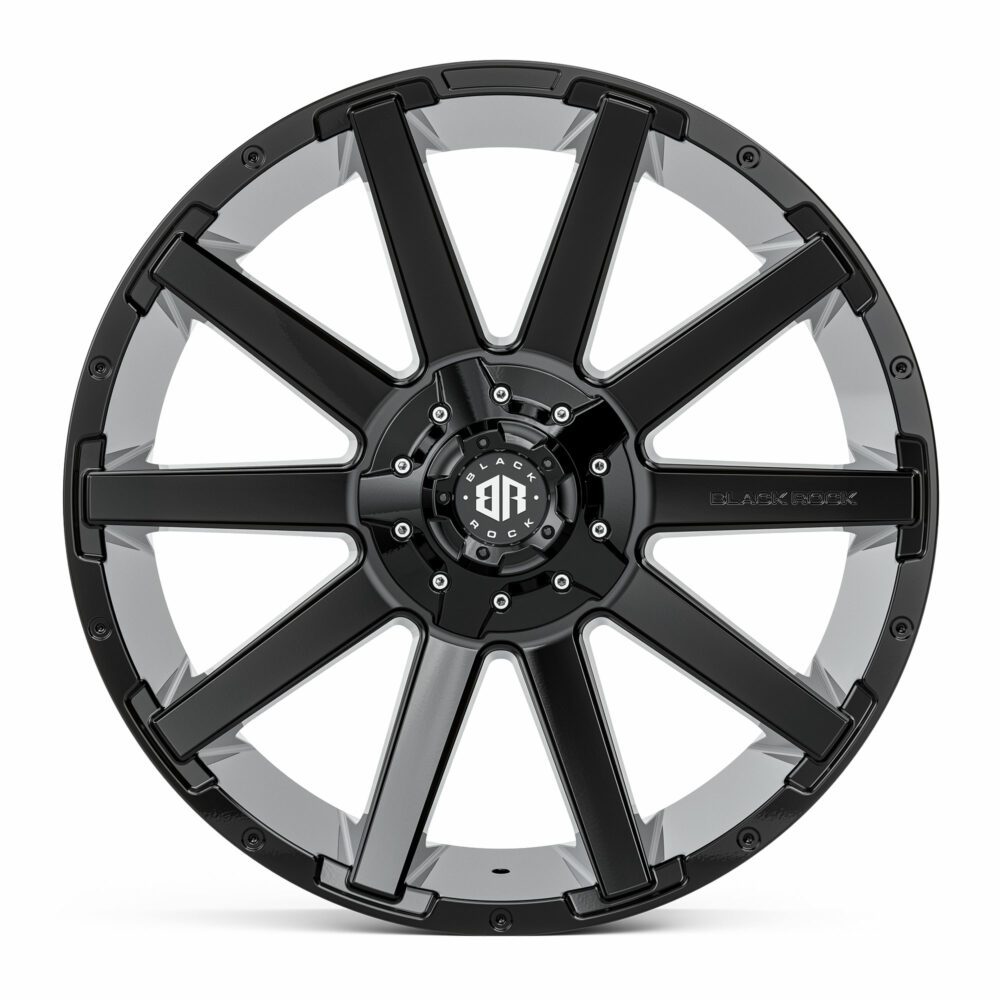 4x4 Wheels for Truck and 4WD Black Rock Forcer Gloss Black Rims