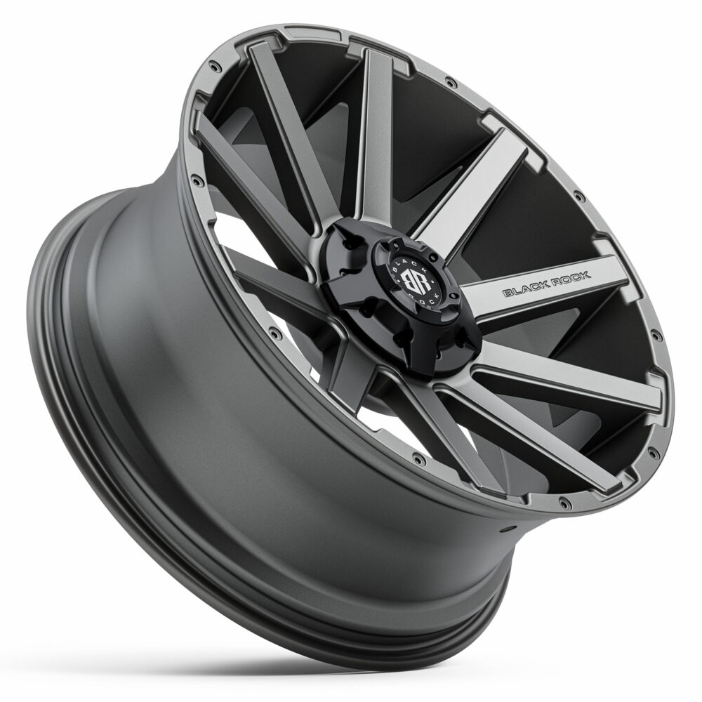4x4 Wheels for Truck and 4WD Black Rock Forcer Satin Gunmetal Grey Rims