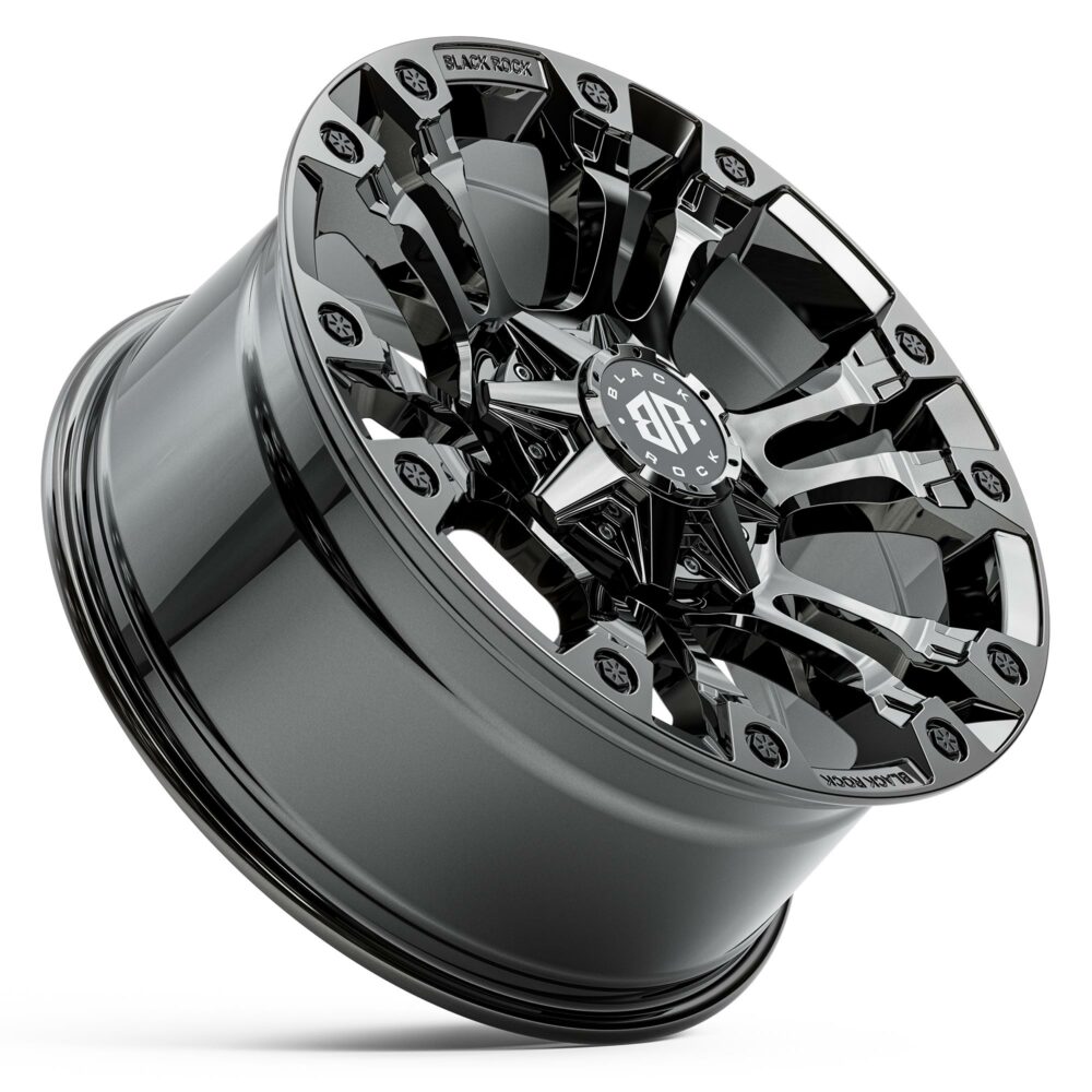 4x4 Wheels for Truck and 4WD Black Rock Forcer Black Chrome Rims