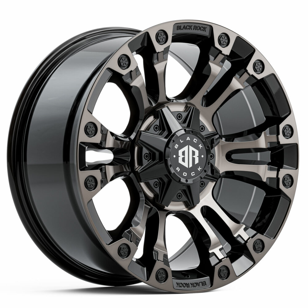 4x4 Wheels for Truck and 4WD Black Rock Forcer Gloss Black Tinted Rims
