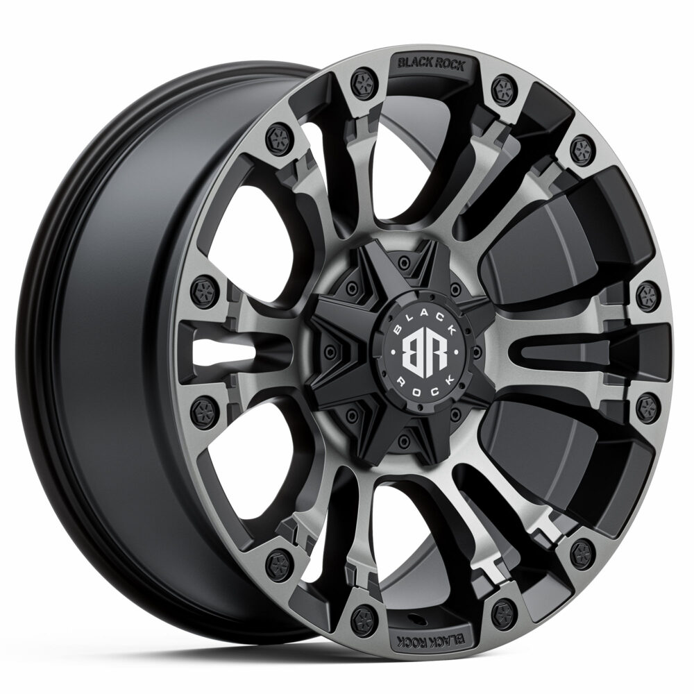 4x4 Wheels for Truck and 4WD Black Rock Forcer Matte Black Grey Tint Rims