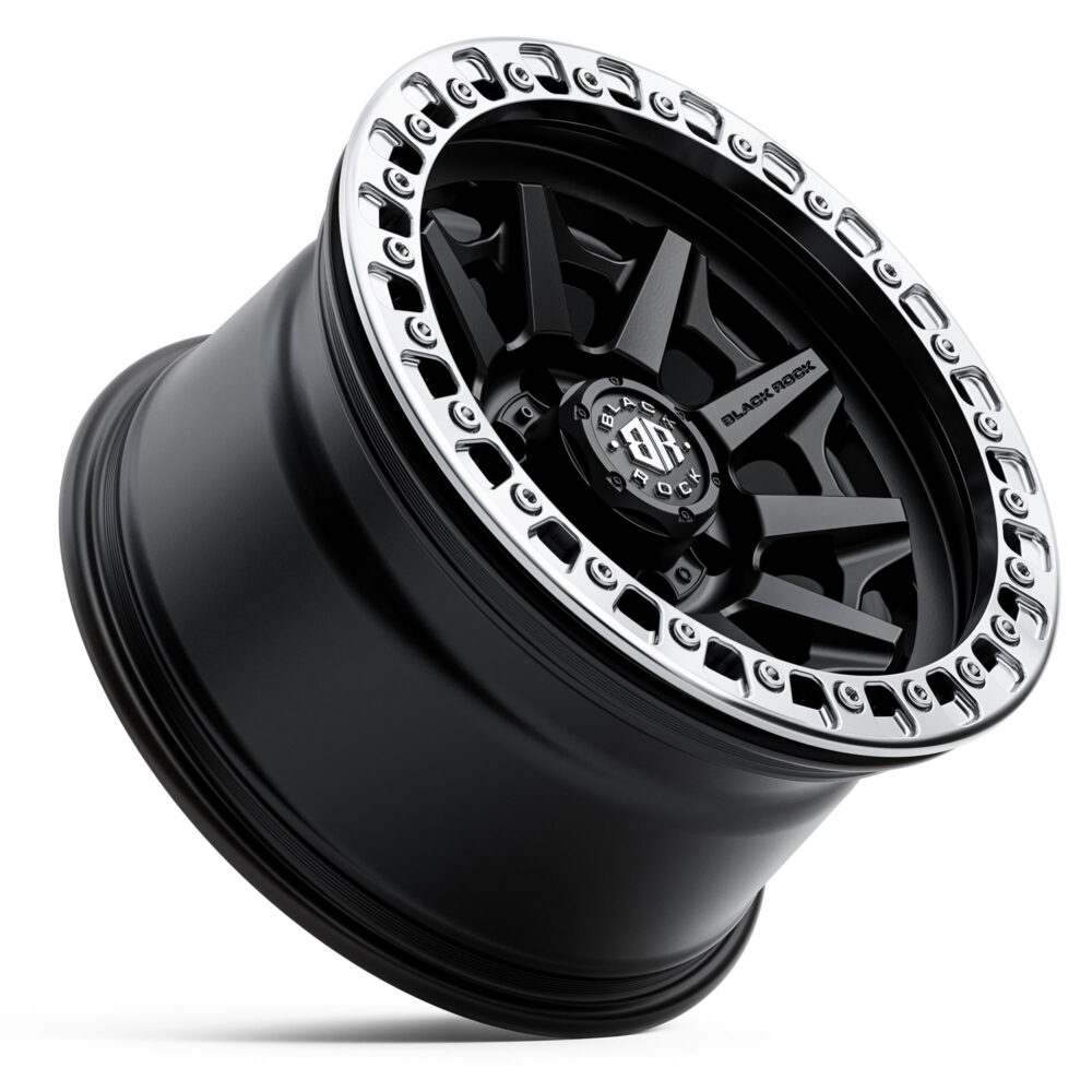 Beadlock Rims Black Rock Cage Satin Black Beadlock Ring Wheels 17 Inch 4x4 Rims Off-Road Use