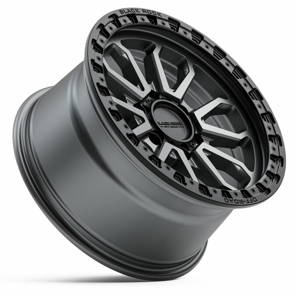 4x4 Wheels for Truck and 4WD Black Rock Cobra Gunmetal Grey Black Ring Rims