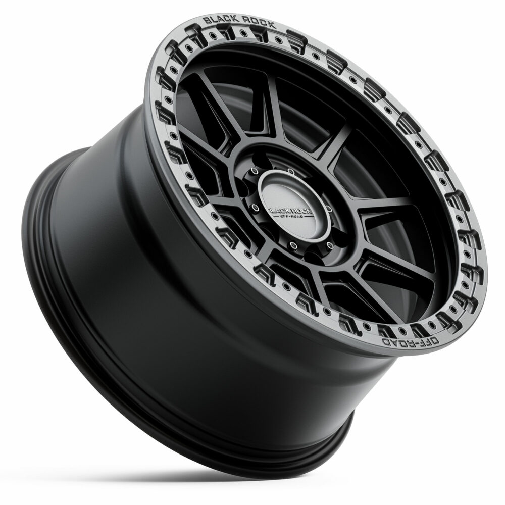 4x4 Wheels for Truck and 4WD Black Rock Gunner Satin Black Gunmetal Grey Ring Rims
