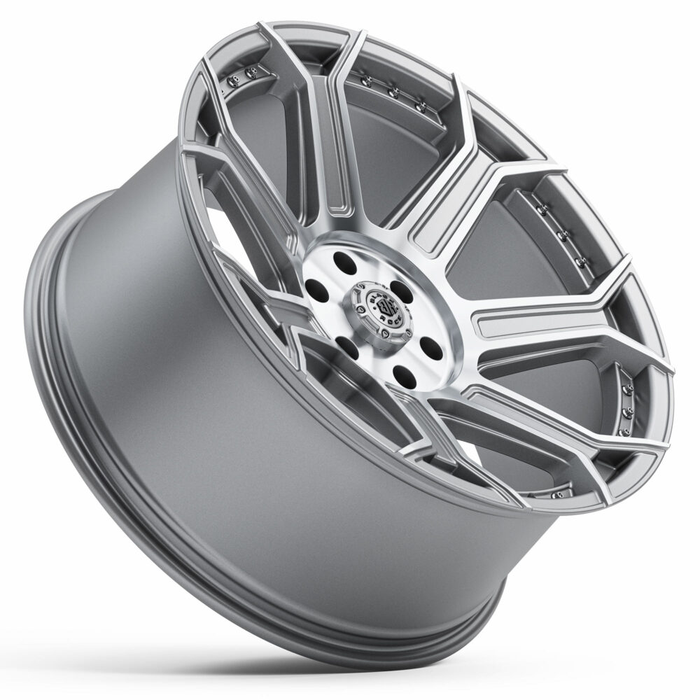 4X4 Rims Black Rock Havoc Silver Machined Face Off-Road Wheels 22 inch 6x139.7 PCD