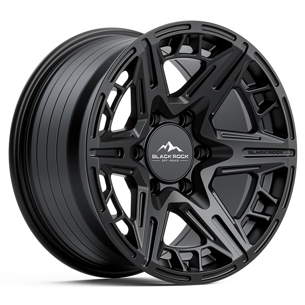 THYRFING blackl ブラックメタル Black Rock FFT04 Satin Black - Flow Form Off-Road Lightweight Wheels